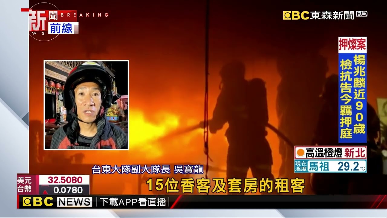 台東名廟天聖宮凌晨起火 15名香客被疏散@newsebc